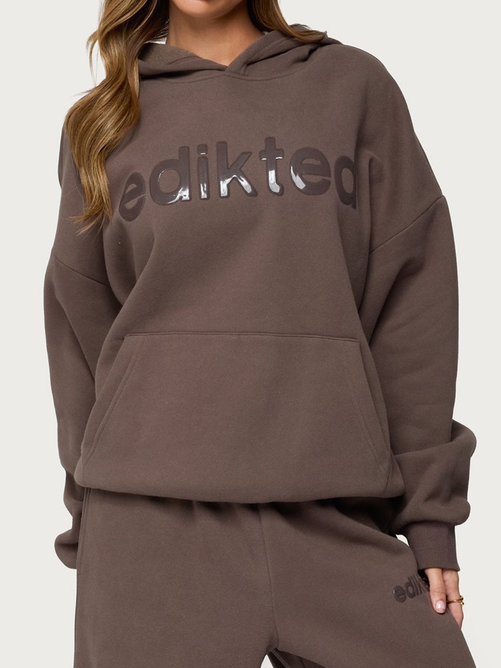 Adiktd Women's Chocolate Brown Logo Hoodie